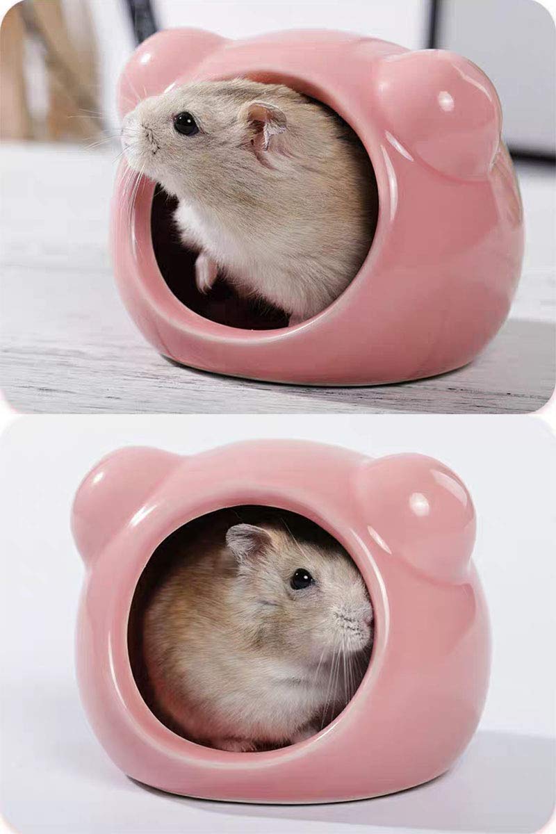CHUQIANTONG Mini Hamsters House Pet Hideout Hut Cave,Small Animal Ceramic Critter Bath Toy, Ideal for Dwarf Hamsters and Gerbils - Image 3